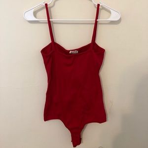 Red Free People Bodysuit